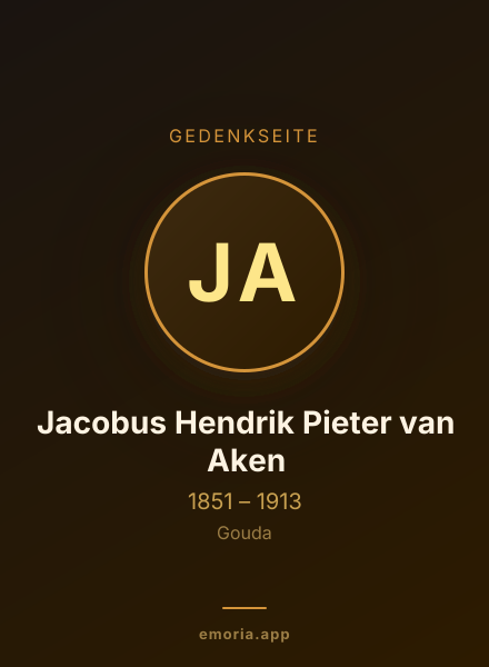 Gedenkportrait von Jacobus Hendrik Pieter van Aken