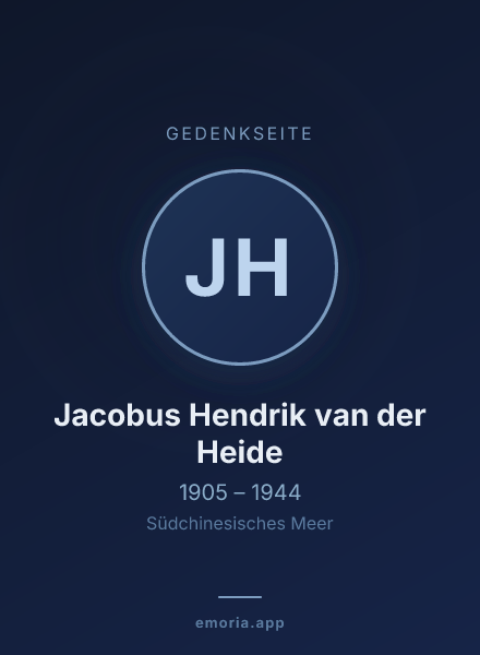 Gedenkportrait von Jacobus Hendrik van der Heide