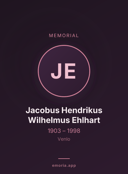 Memorial portrait of Jacobus Hendrikus Wilhelmus Ehlhart