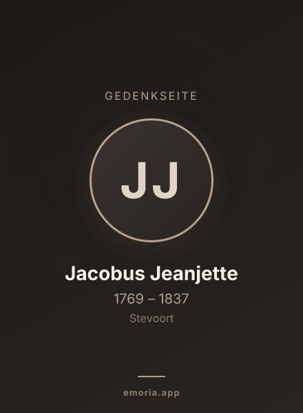Gedenkportrait von Jacobus Jeanjette