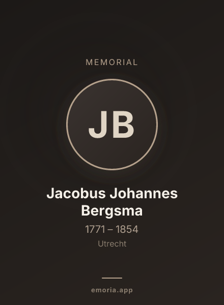 Memorial portrait of Jacobus Johannes Bergsma