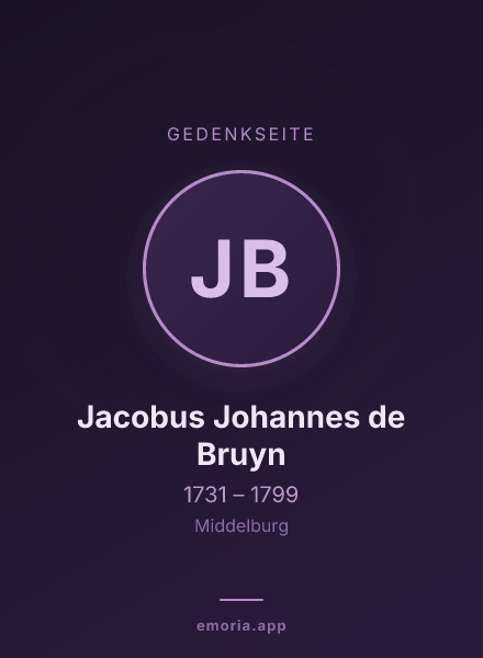 Gedenkportrait von Jacobus Johannes de Bruyn