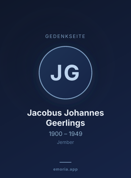 Gedenkportrait von Jacobus Johannes Geerlings