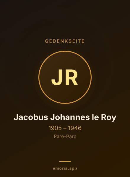 Gedenkportrait von Jacobus Johannes le Roy