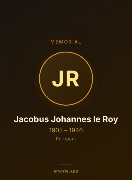 Memorial portrait of Jacobus Johannes le Roy