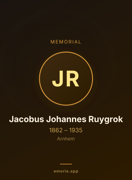 Memorial portrait of Jacobus Johannes Ruygrok