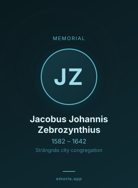 Memorial portrait of Jacobus Johannis Zebrozynthius