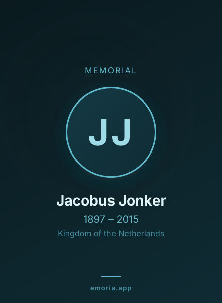 Memorial portrait of Jacobus Jonker