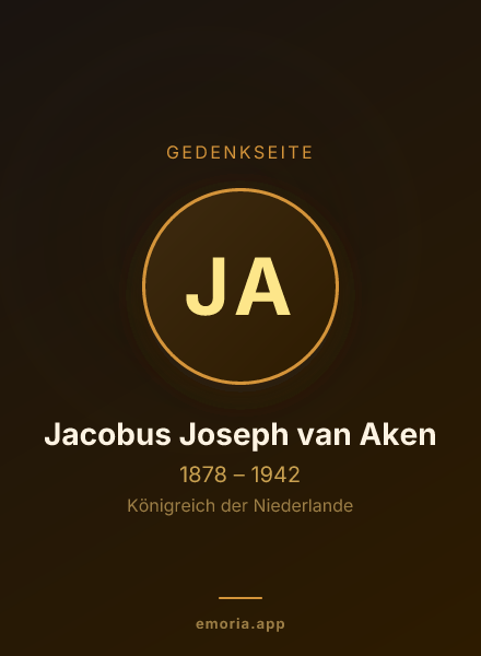 Gedenkportrait von Jacobus Joseph van Aken