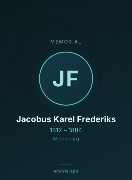 Memorial portrait of Jacobus Karel Frederiks