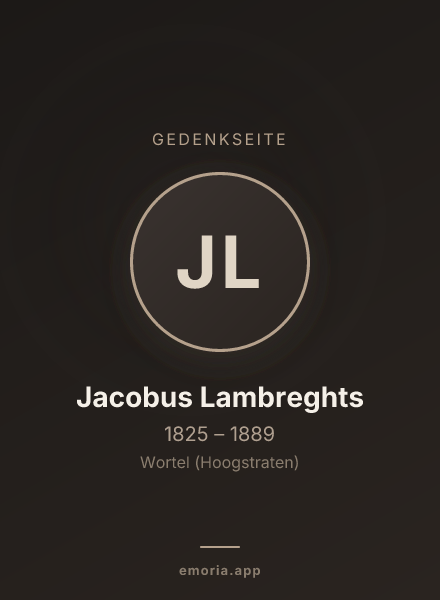 Gedenkportrait von Jacobus Lambreghts