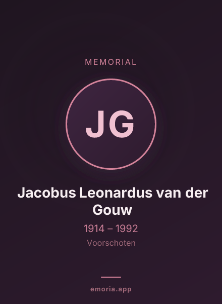 Memorial portrait of Jacobus Leonardus van der Gouw