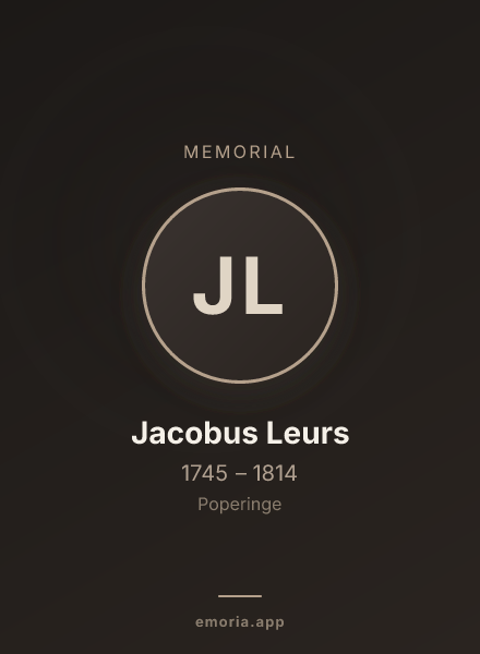 Memorial portrait of Jacobus Leurs