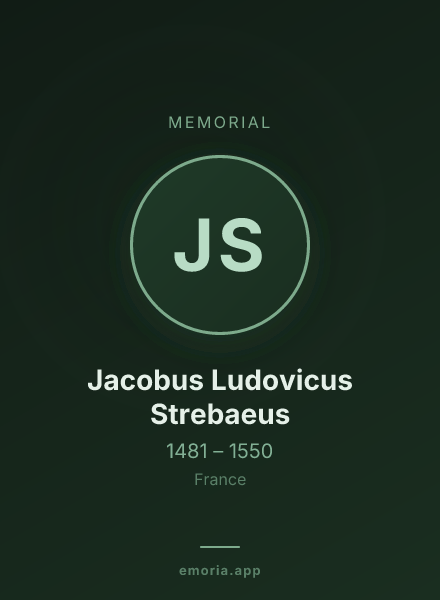 Memorial portrait of Jacobus Ludovicus Strebaeus