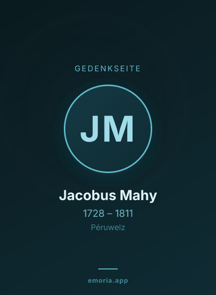 Gedenkportrait von Jacobus Mahy