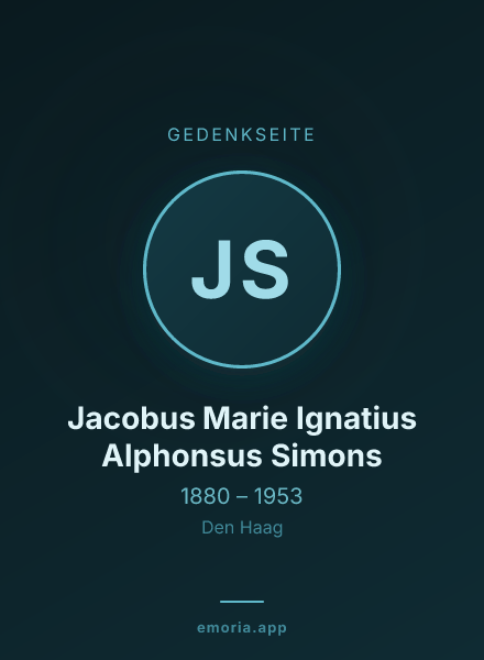 Gedenkportrait von Jacobus Marie Ignatius Alphonsus Simons
