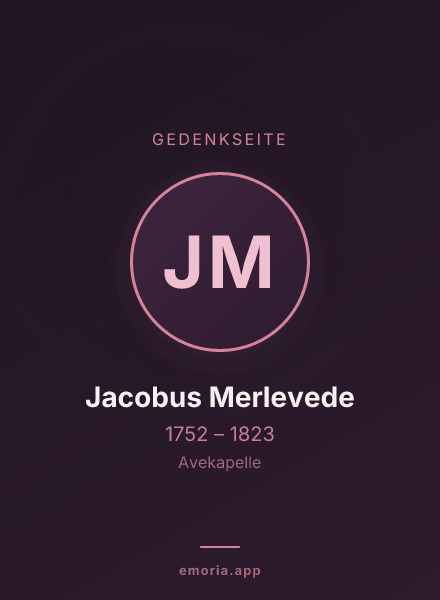 Gedenkportrait von Jacobus Merlevede