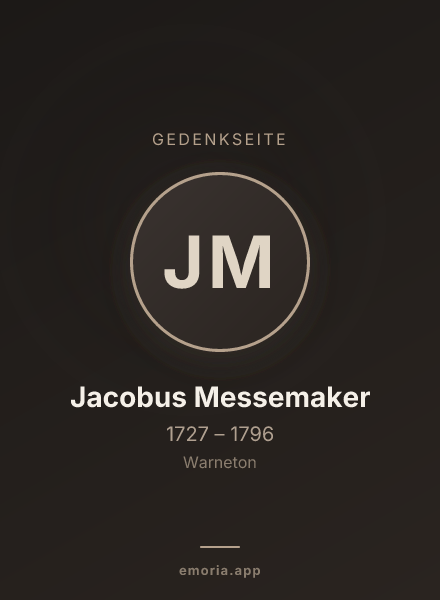 Gedenkportrait von Jacobus Messemaker