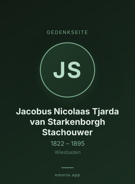 Gedenkportrait von Jacobus Nicolaas Tjarda van Starkenborgh Stachouwer