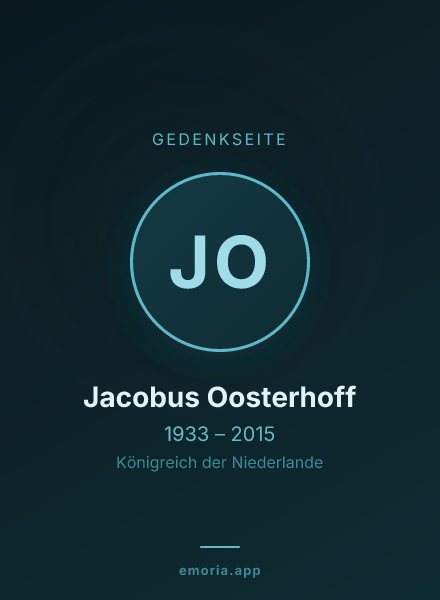 Gedenkportrait von Jacobus Oosterhoff