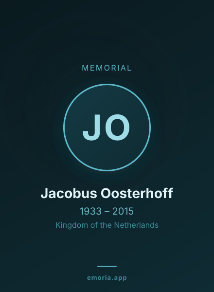 Memorial portrait of Jacobus Oosterhoff