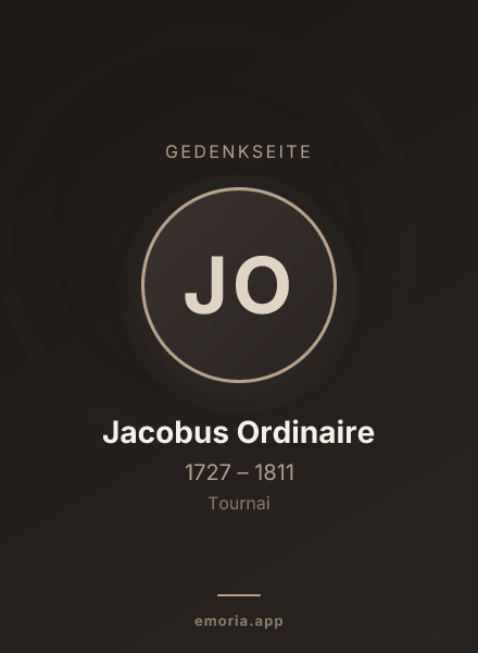 Gedenkportrait von Jacobus Ordinaire