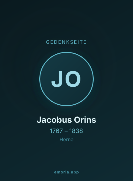 Gedenkportrait von Jacobus Orins