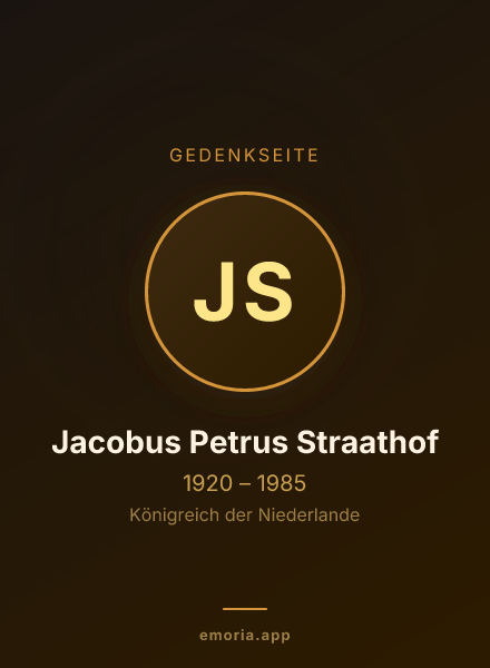 Gedenkportrait von Jacobus Petrus Straathof