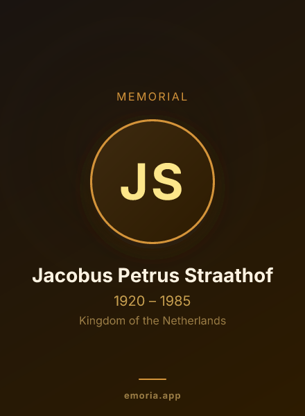 Memorial portrait of Jacobus Petrus Straathof