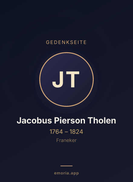 Gedenkportrait von Jacobus Pierson Tholen