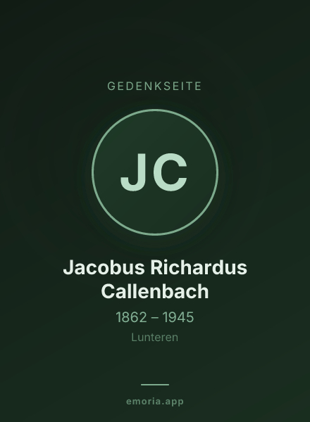 Gedenkportrait von Jacobus Richardus Callenbach