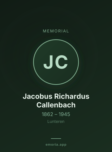 Memorial portrait of Jacobus Richardus Callenbach