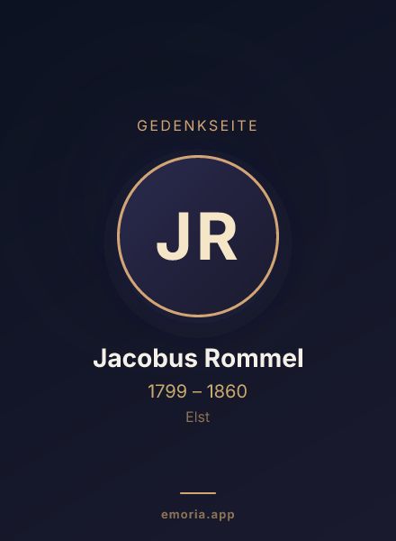 Gedenkportrait von Jacobus Rommel