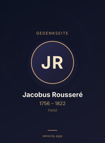 Gedenkportrait von Jacobus Rousseré