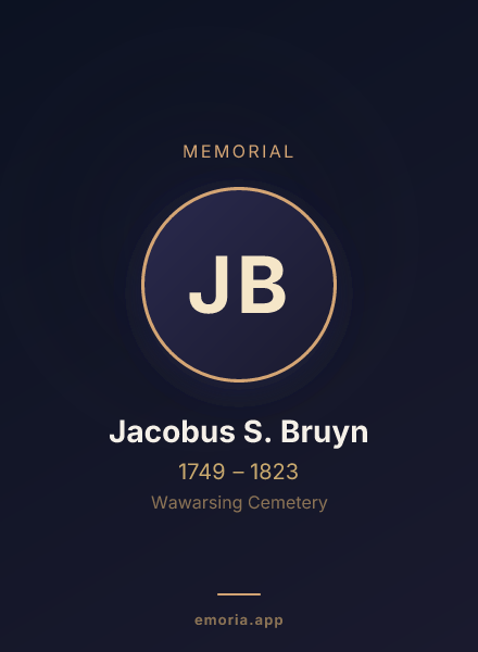 Memorial portrait of Jacobus S. Bruyn