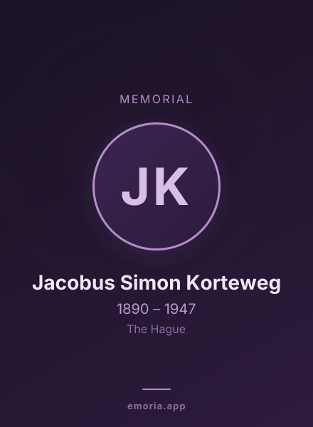 Memorial portrait of Jacobus Simon Korteweg