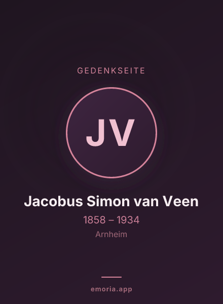 Gedenkportrait von Jacobus Simon van Veen