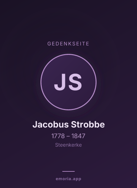 Gedenkportrait von Jacobus Strobbe