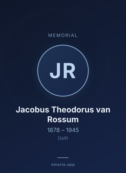 Memorial portrait of Jacobus Theodorus van Rossum