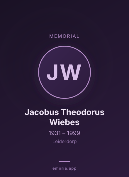 Memorial portrait of Jacobus Theodorus Wiebes