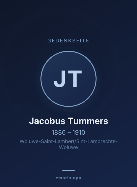 Gedenkportrait von Jacobus Tummers