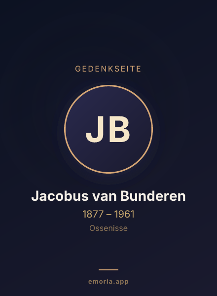 Gedenkportrait von Jacobus van Bunderen