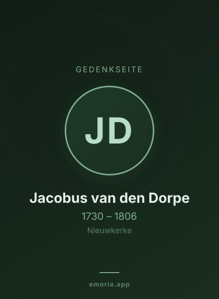Gedenkportrait von Jacobus van den Dorpe