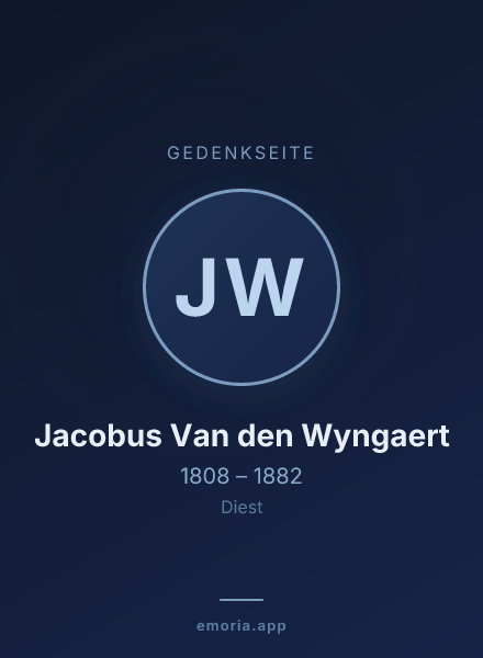 Gedenkportrait von Jacobus Van den Wyngaert