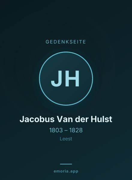 Gedenkportrait von Jacobus Van der Hulst