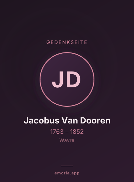 Gedenkportrait von Jacobus Van Dooren