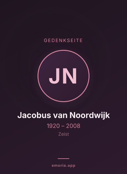 Gedenkportrait von Jacobus van Noordwijk