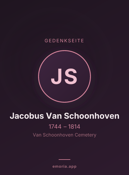 Gedenkportrait von Jacobus Van Schoonhoven
