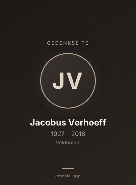 Gedenkportrait von Jacobus Verhoeff