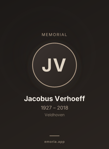 Memorial portrait of Jacobus Verhoeff